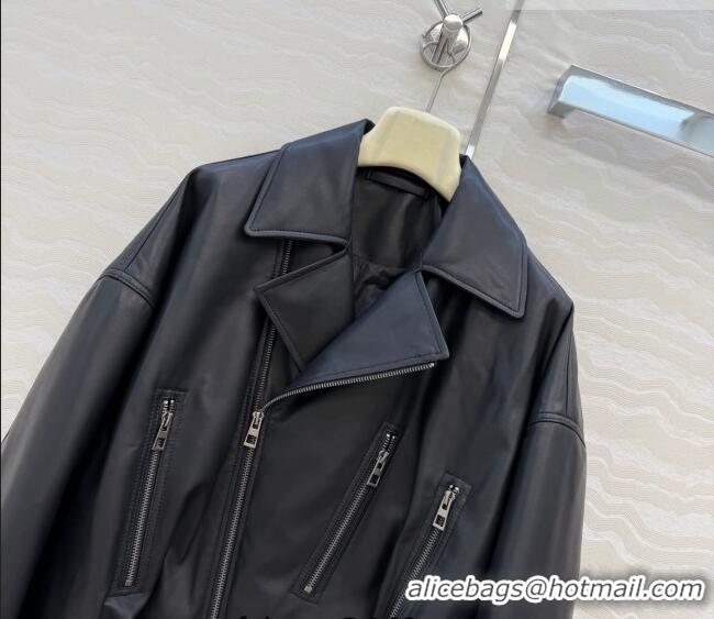 Top Grade Loewe Sheepskin Leather Down Jacket LW011304 Black 2026