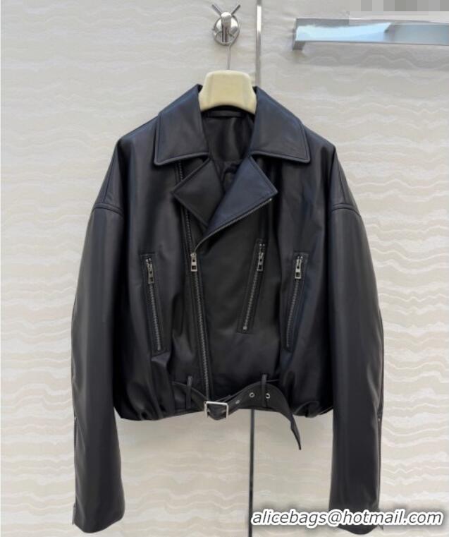 Top Grade Loewe Sheepskin Leather Down Jacket LW011304 Black 2026