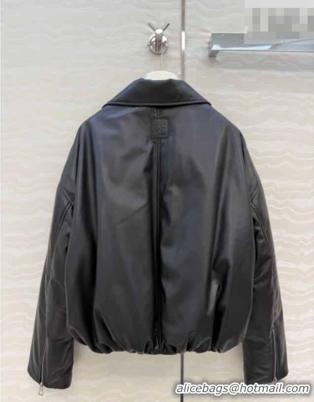 Top Grade Loewe Sheepskin Leather Down Jacket LW011304 Black 2026
