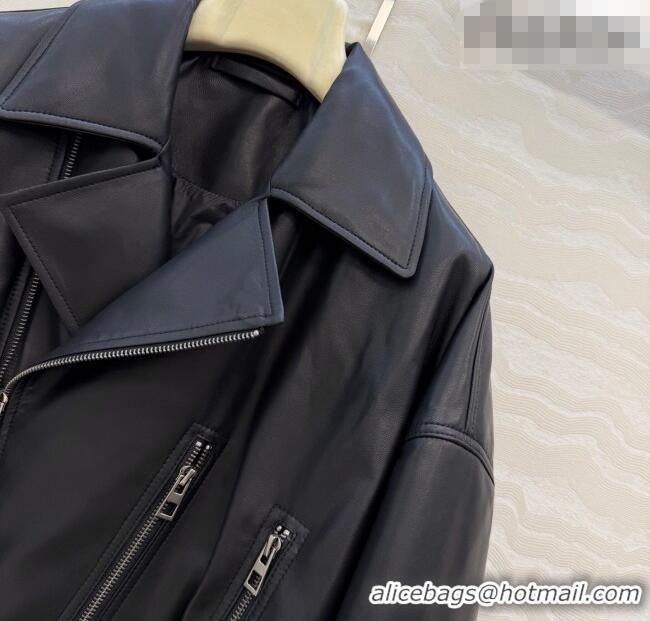 Top Grade Loewe Sheepskin Leather Down Jacket LW011304 Black 2026