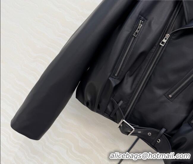 Top Grade Loewe Sheepskin Leather Down Jacket LW011304 Black 2026