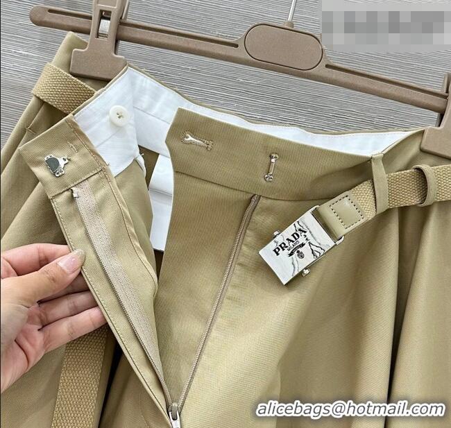 Luxury Cheap Prada Cotton Skirt PR011306 Beige 2026