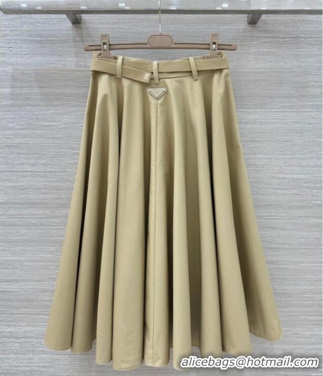 Luxury Cheap Prada Cotton Skirt PR011306 Beige 2026