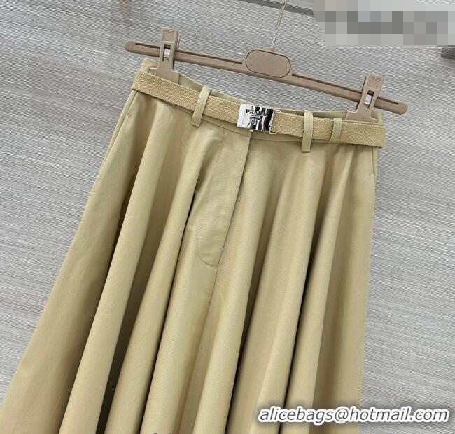 Luxury Cheap Prada Cotton Skirt PR011306 Beige 2026