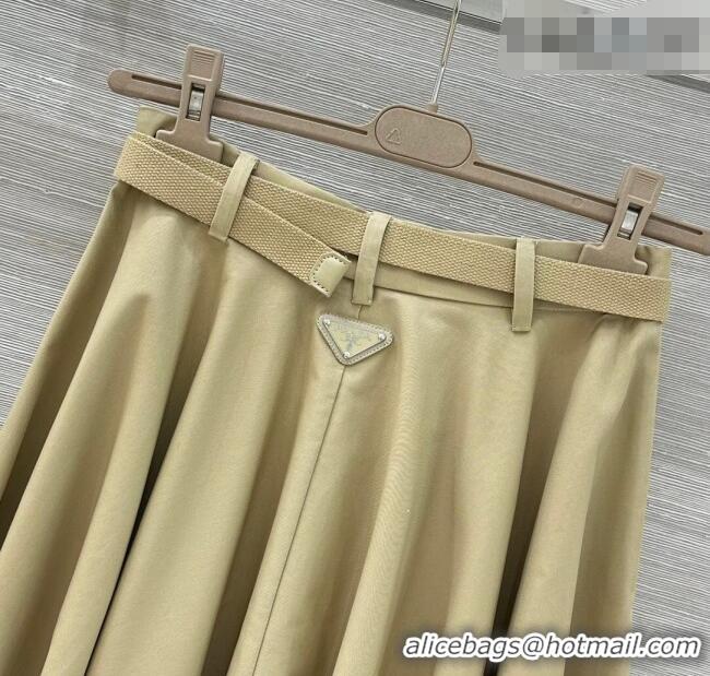 Luxury Cheap Prada Cotton Skirt PR011306 Beige 2026