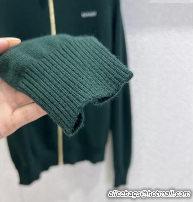 ​Promotional Miu Miu Cashmere Zipped Cardigan M011409 Green 2026