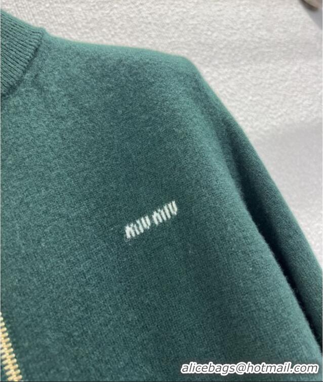 ​Promotional Miu Miu Cashmere Zipped Cardigan M011409 Green 2026
