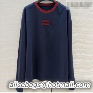 Super Quality Miu Miu Cotton T-shirt M011410 Blue 2026