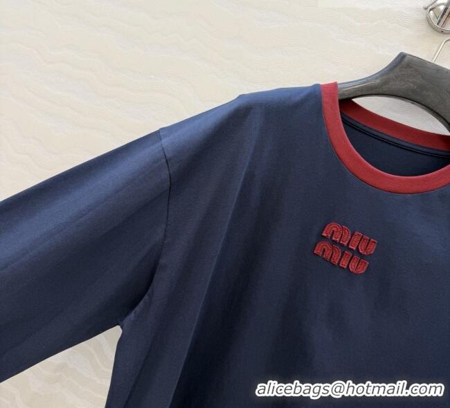 Super Quality Miu Miu Cotton T-shirt M011410 Blue 2026