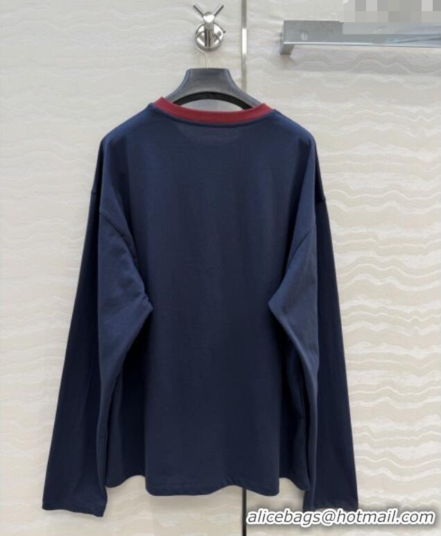 Super Quality Miu Miu Cotton T-shirt M011410 Blue 2026