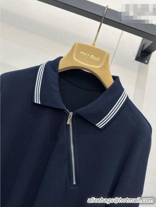Modern Classic Miu Miu Cotton Polo Shirt M011411 Blue 2026