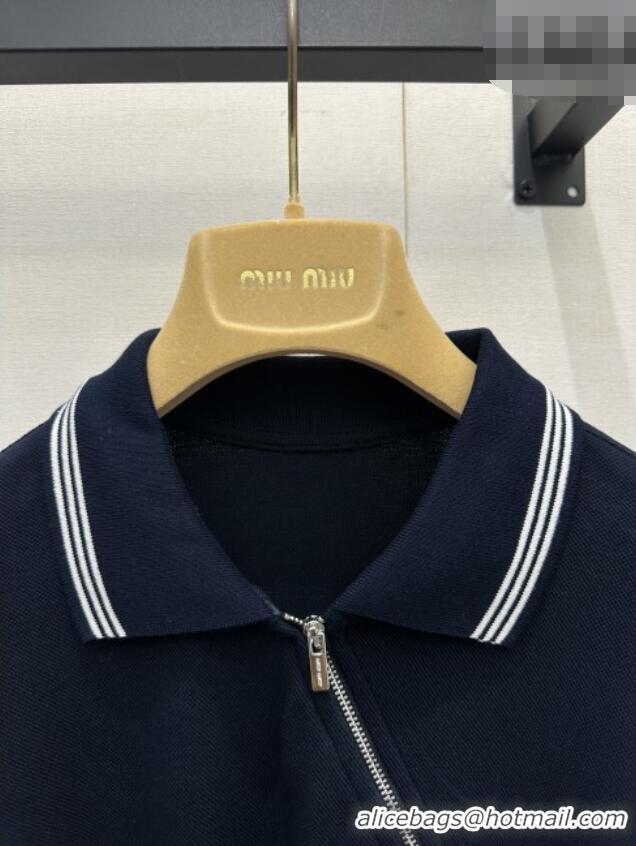 Modern Classic Miu Miu Cotton Polo Shirt M011411 Blue 2026