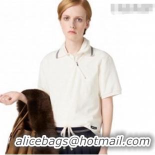 Best Price Miu Miu Cotton Polo T-shirt M011412 White 2026
