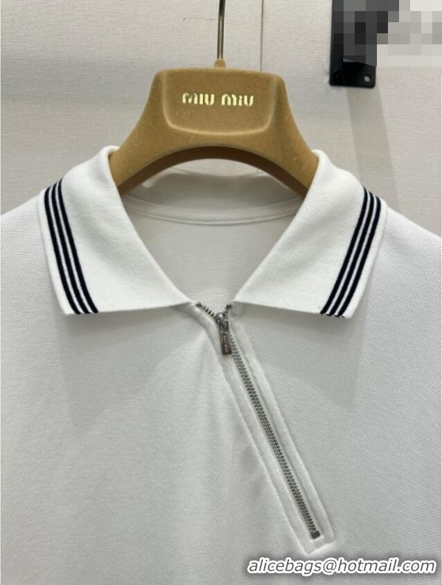 Best Price Miu Miu Cotton Polo T-shirt M011412 White 2026