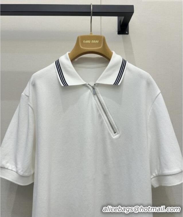 Best Price Miu Miu Cotton Polo T-shirt M011412 White 2026