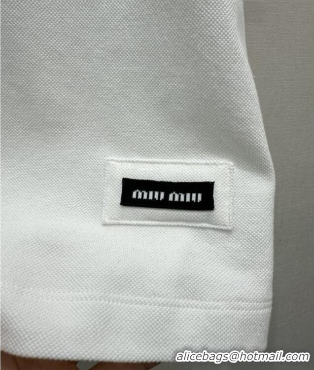 Best Price Miu Miu Cotton Polo T-shirt M011412 White 2026