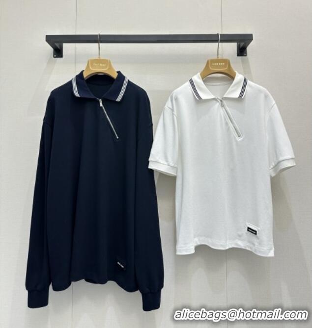 Best Price Miu Miu Cotton Polo T-shirt M011412 White 2026