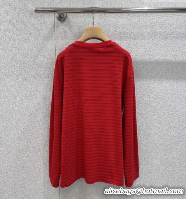 ​Top Quality Miu Miu Cotton Striped Shirt M011413 Red 2026