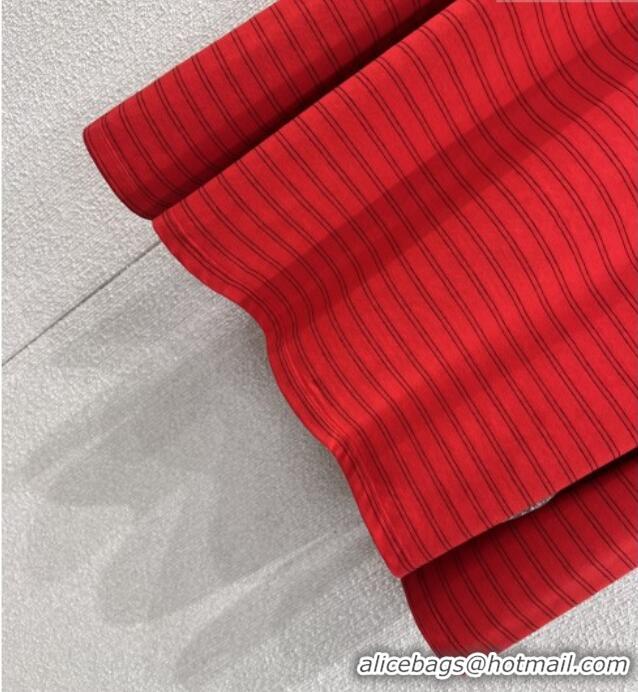 ​Top Quality Miu Miu Cotton Striped Shirt M011413 Red 2026