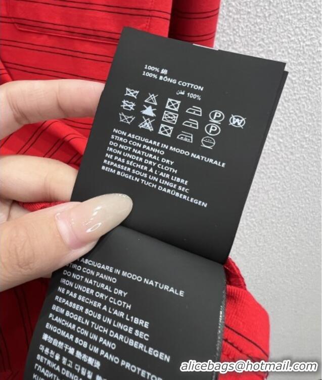 ​Top Quality Miu Miu Cotton Striped Shirt M011413 Red 2026