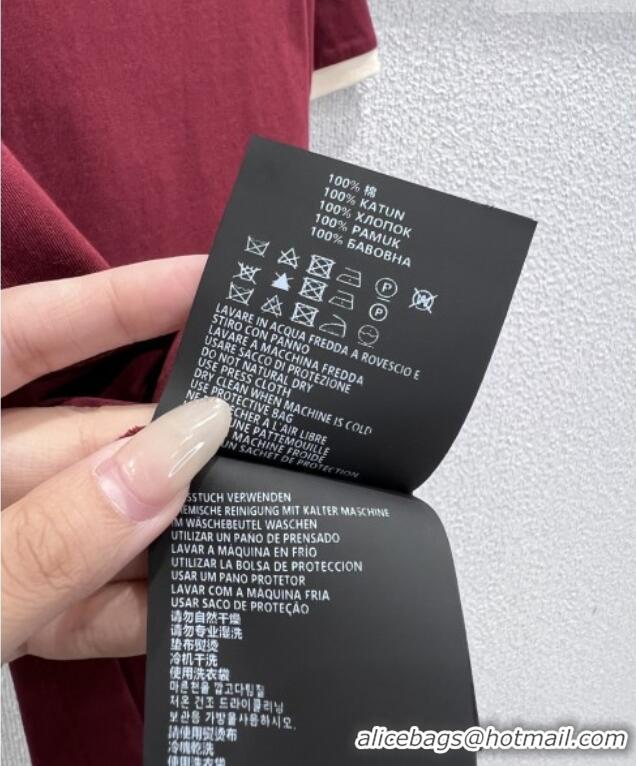 Top Design Miu Miu Cotton T-shirt M011414 Deep Red 2026