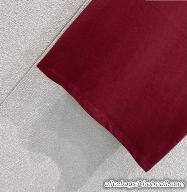 Top Design Miu Miu Cotton T-shirt M011414 Deep Red 2026