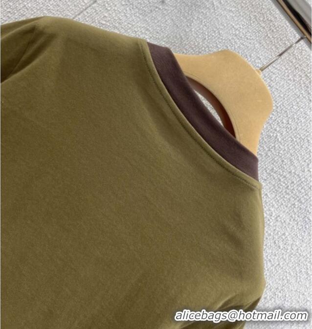 Good Looking Miu Miu Cotton T-shirt M011415 Army Green 2026
