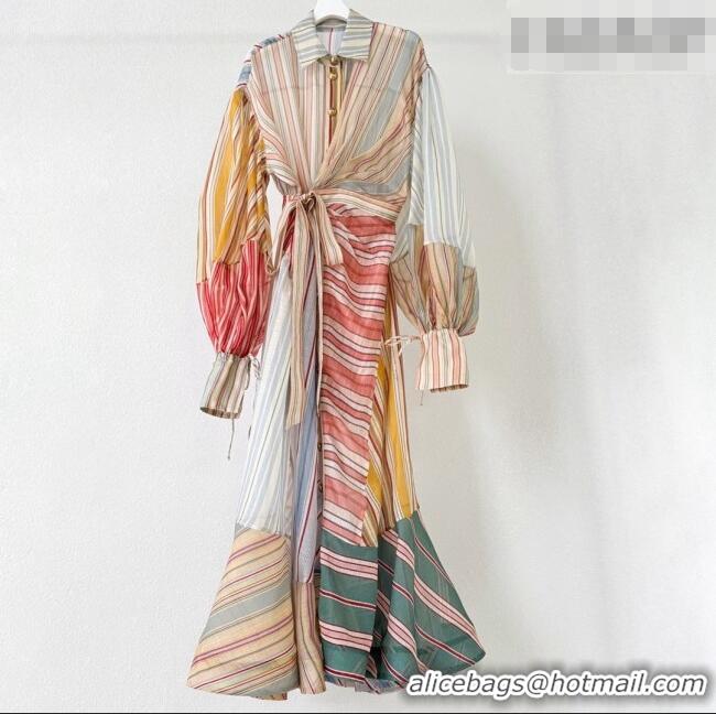 ​Top Grade Zimmermann Linen & Silk Long Dress Z011416 Multicolor 2026