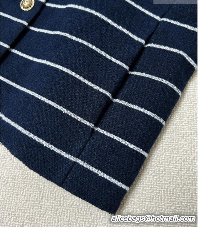 Top Grade Chanel Striped Jacket CH011301 Navy Blue/White 2026