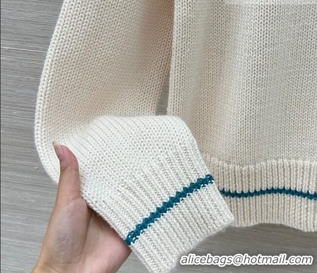 ​Best Price Chanel Cashmere Cardigan with Embroidery CH011303 White/Green 2026