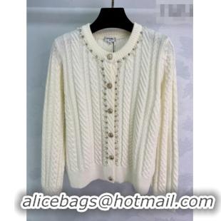​Affordable Price Chanel Wool Cardigan with Pearls CH011304 White 2026