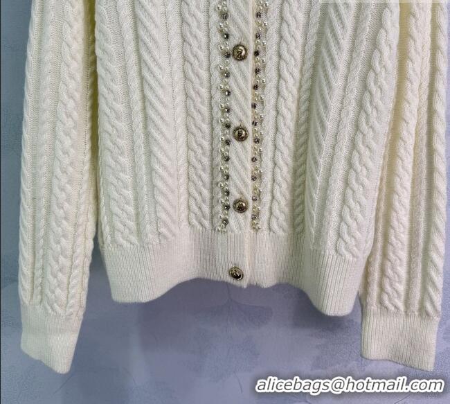 ​Affordable Price Chanel Wool Cardigan with Pearls CH011304 White 2026