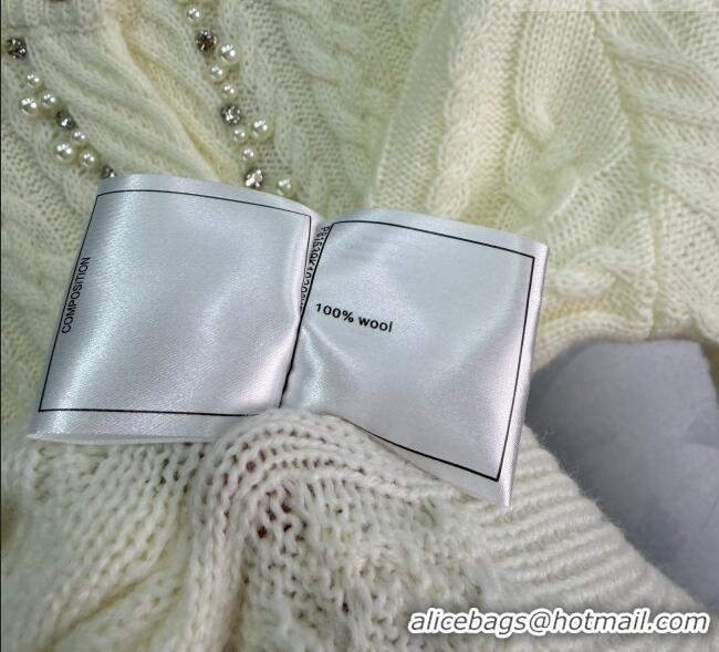 ​Affordable Price Chanel Wool Cardigan with Pearls CH011304 White 2026
