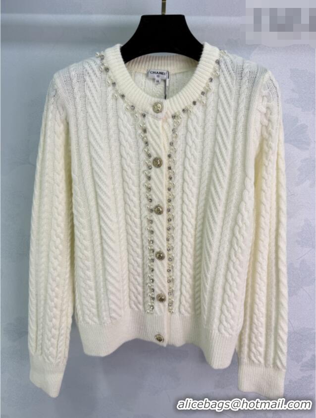 ​Affordable Price Chanel Wool Cardigan with Pearls CH011304 White 2026