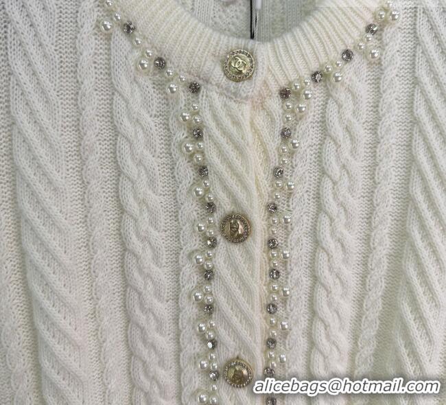 ​Affordable Price Chanel Wool Cardigan with Pearls CH011304 White 2026
