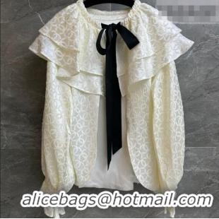 New Fashion Chanel CC Silk Shirtwith Bow CH011306 White 2026