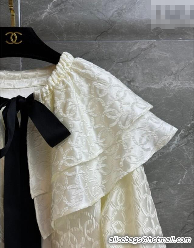 New Fashion Chanel CC Silk Shirtwith Bow CH011306 White 2026