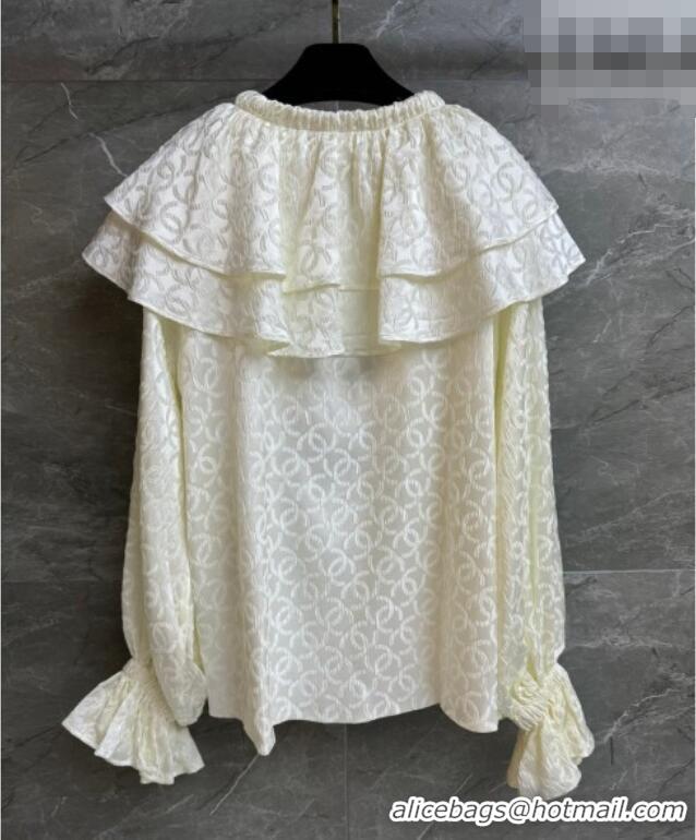 New Fashion Chanel CC Silk Shirtwith Bow CH011306 White 2026