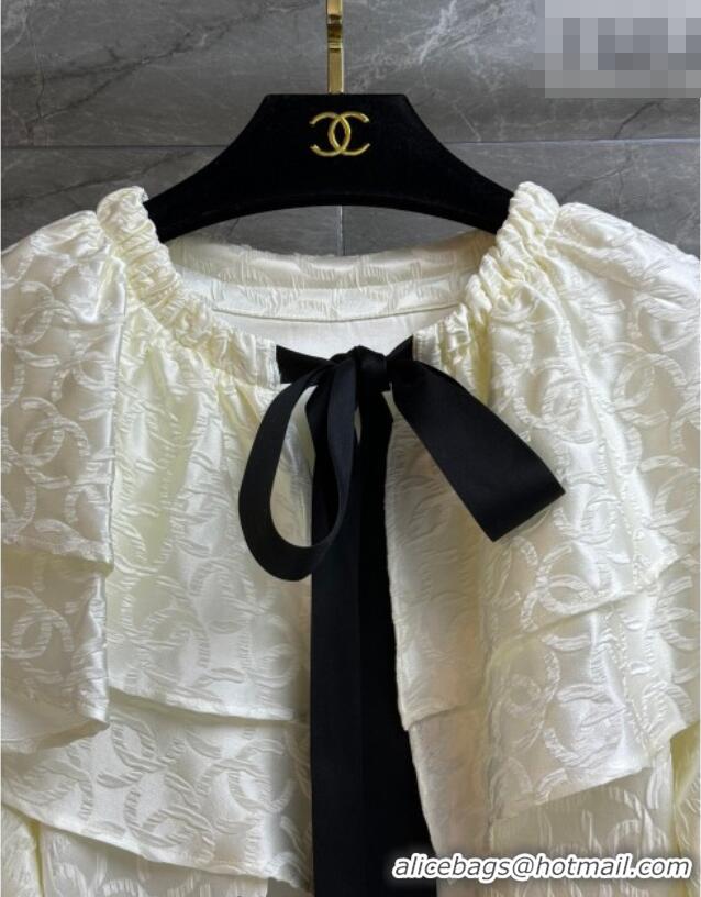 New Fashion Chanel CC Silk Shirtwith Bow CH011306 White 2026
