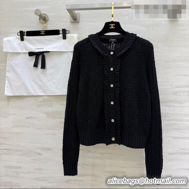 ​Top Design Chanel Cardigan with Ruffles CH011305 Black 2026
