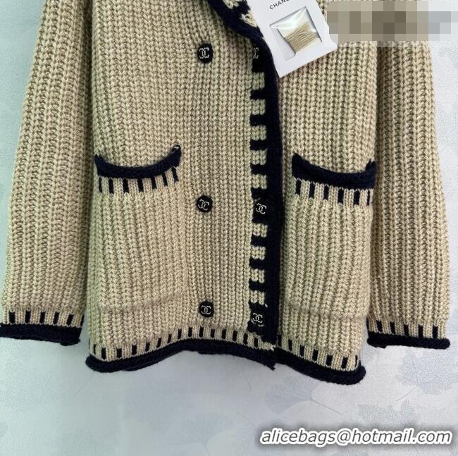 Buy Cheapest Chanel Wool Cardigan CH011405 Khaki 2026