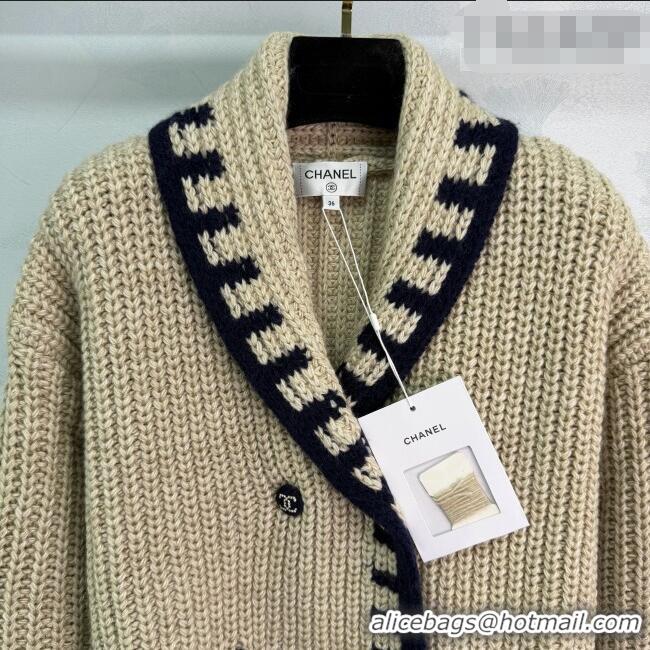 Buy Cheapest Chanel Wool Cardigan CH011405 Khaki 2026