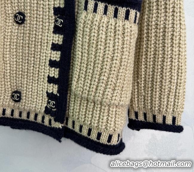 Buy Cheapest Chanel Wool Cardigan CH011405 Khaki 2026