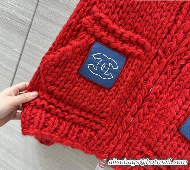 Big Discount Chanel Cashmere Zipped Cardigan CH011422 Red 2026