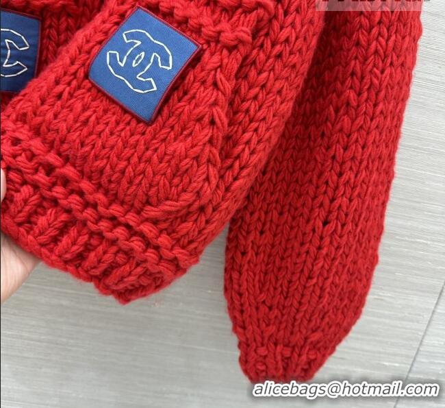 Big Discount Chanel Cashmere Zipped Cardigan CH011422 Red 2026