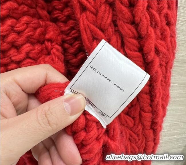 Big Discount Chanel Cashmere Zipped Cardigan CH011422 Red 2026