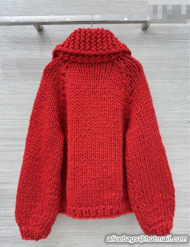 Big Discount Chanel Cashmere Zipped Cardigan CH011422 Red 2026