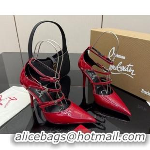Shop Cheap Christian Louboutin Patent Leather Pumps with Trible Straps CL120902 Red 2026