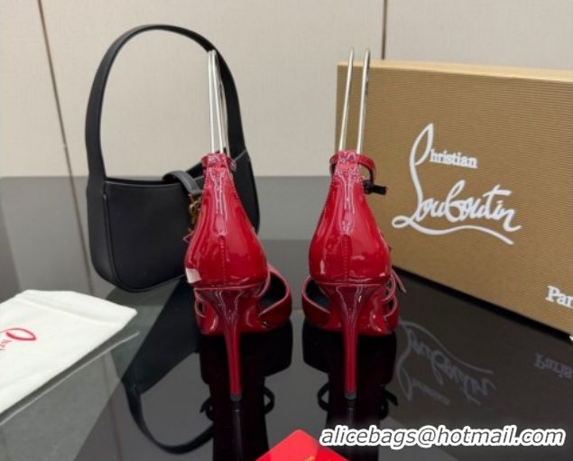 Shop Cheap Christian Louboutin Patent Leather Pumps with Trible Straps CL120902 Red 2026