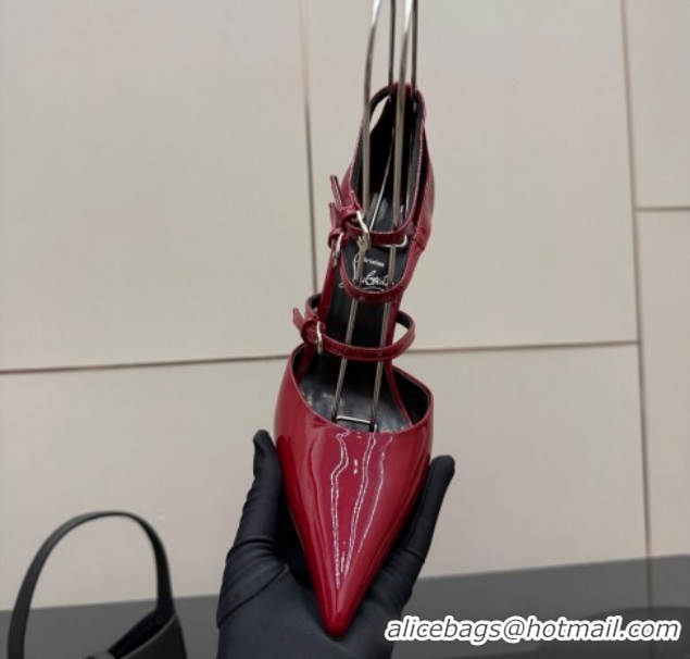 Shop Cheap Christian Louboutin Patent Leather Pumps with Trible Straps CL120902 Red 2026